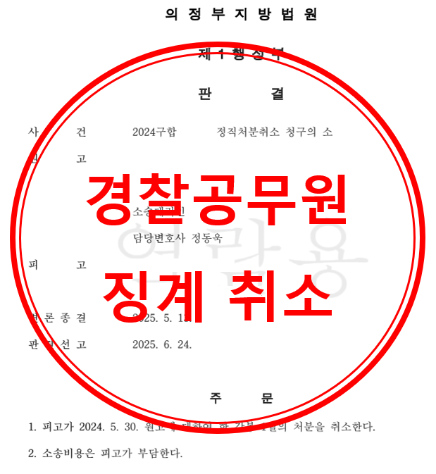 정직처분 취소 청구